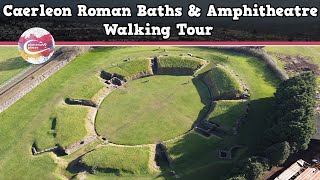 CAERLEON ROMAN BATHS amp AMPHITHEATRE WALES  Walking Tour  Pinned on Places [upl. by Fallon543]