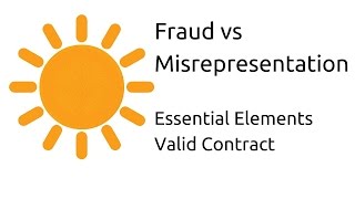 Fraud vs Misrepresentation  Other Essential Elements of a Valid Contract  CA CPT  CS amp CMA [upl. by Airehc]